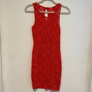 Lush Red Lace Dress - Classic Sleeveless Cocktail Dress